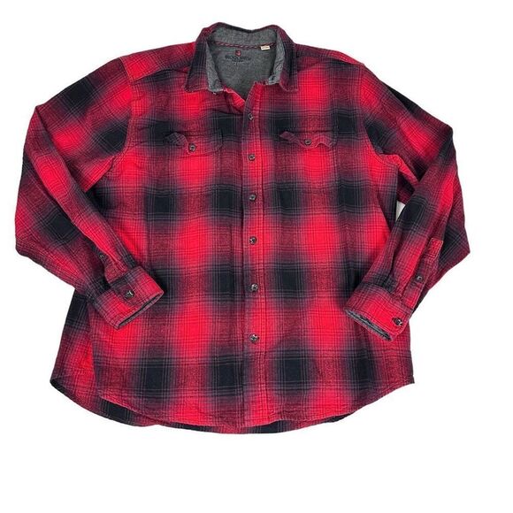 Woolrich Mens Red Plaid Long Sleeve Cotton Shirt Size XXL Button Down - Picture 3 of 8